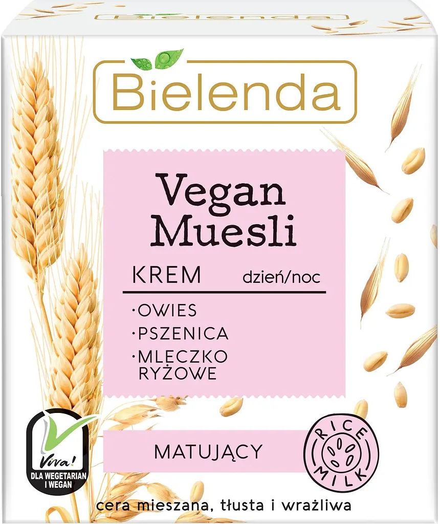 Крем для лица матовый Bielenda Vegan Muesli овес + пшеница + рисовое молоко 50 мл фото 5