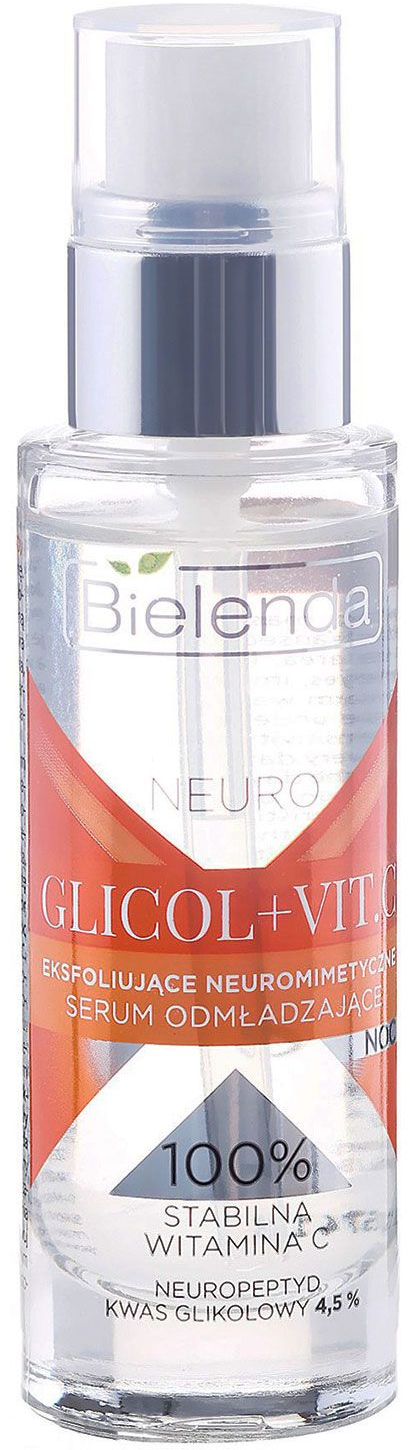 Сыворотка нейромиметическая отшелушивающая Bielenda Neuro Glycol + Vit.C омолаживающая ночная 30 мл фото 2