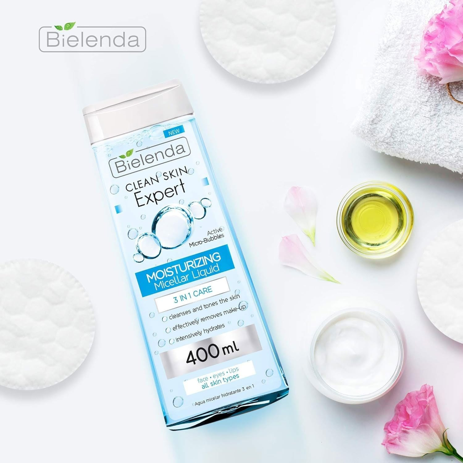 Мицеллярная вода 3в1 Bielenda Clean Skin Expert увлажняющая 400 мл фото 2