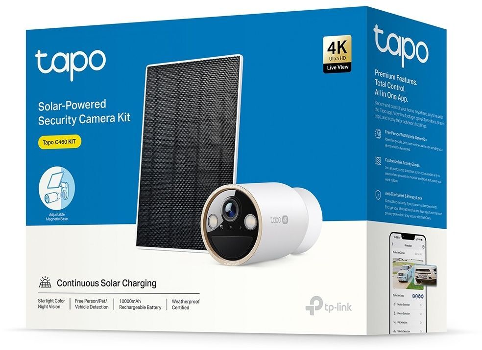 Комплект умной безпроводной камеры TP-LINK TAPO C460 KIT 8MP и солнечной панели (TAPO-C460KIT) фото 4