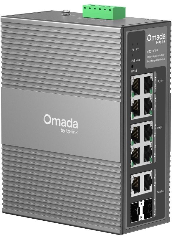 Комутатор TP-LINK Omada 6xGE (PoE+), 2хGE (PoE++) 2xGE/SFP, WebSmart (IES210GPP)фото3