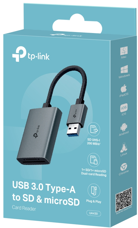 Кардридер TP-Link UA430 1xSD, 1x-microSD, USB TypeA (UA430) фото 4
