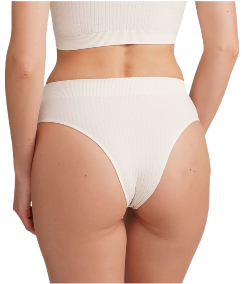 Труси бразиліана безшовні Giulia Brasilian Briefs Braid S/M жовтіфото2