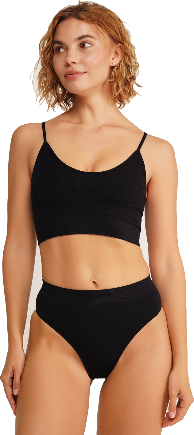 Труси бразиліана безшовні Giulia Brasilian Briefs Grain S/M чорніфото3