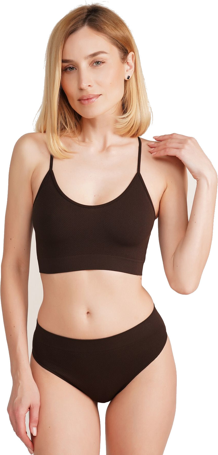 Труси бразиліана безшовні Giulia Brasilian Briefs Grain L/XL шоколадніфото3