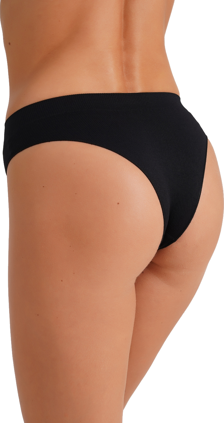 Труси бразиліана безшовні Giulia Brasilian Briefs Rib S/M чорніфото2
