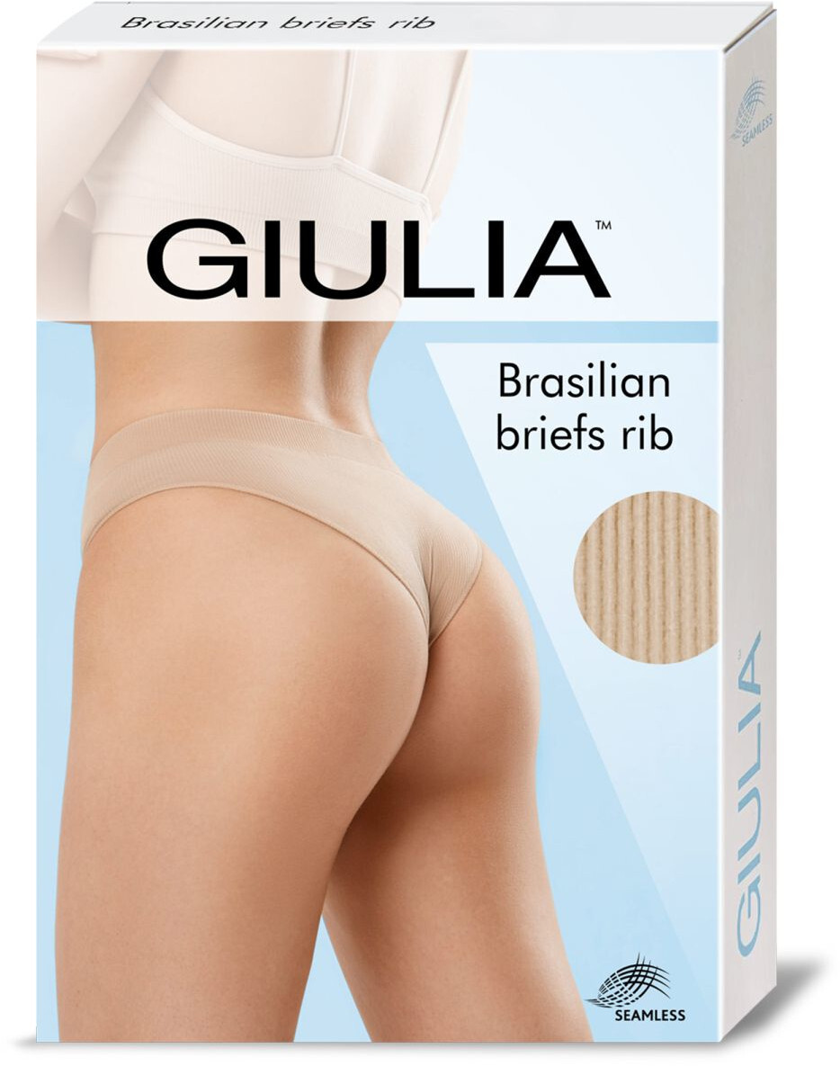 Труси бразиліана безшовні Giulia Brasilian Briefs Rib L/XL біліфото3