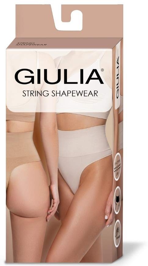 Трусы стринги бесшовные с коррекцией Giulia 7545 String Shapewear L/XL черные фото 3