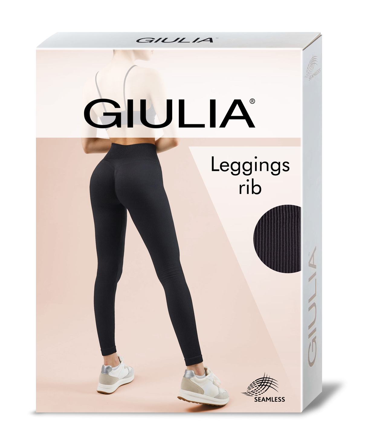 Леггинсы с микрофибры Giulia 7023 Leggings Rib L/XL черные фото 7