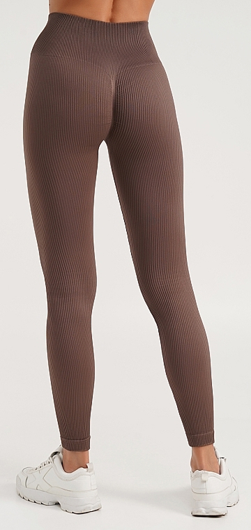 Леггинсы с микрофибры Giulia 7023 Leggings Rib S/M коричневые фото 2