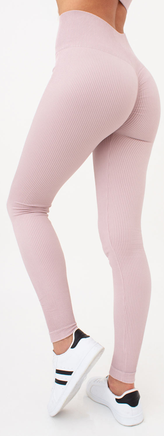 Леггинсы с микрофибры Giulia 7023 Leggings Rib S/M розовые фото 2