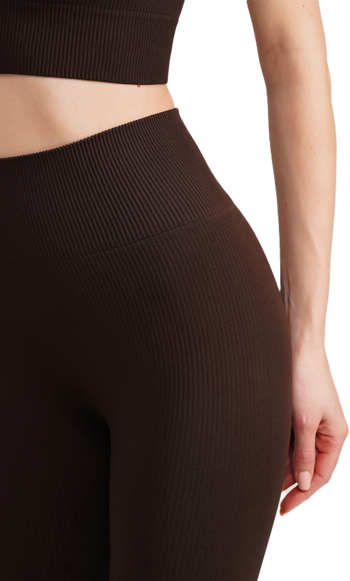 Легінси з мікрофібри Giulia 7554 Leggings Rib 02 L/XL шоколадніфото3