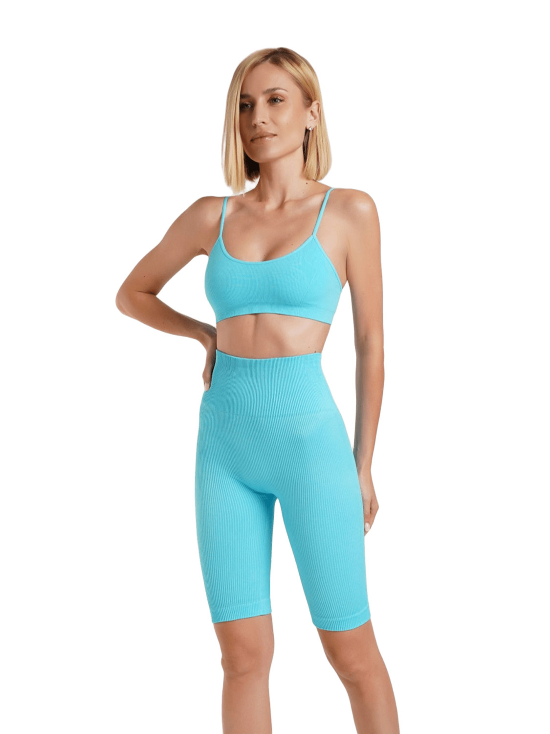 Велосипедки бесшовные Giulia 7141 Tracks Rib Shape L/XL sky blue фото