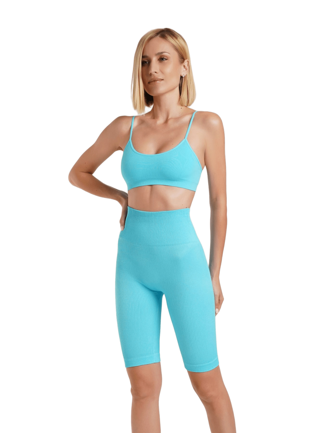 Велосипедки бесшовные Giulia 7141 Tracks Rib Shape S/M sky blue фото 2