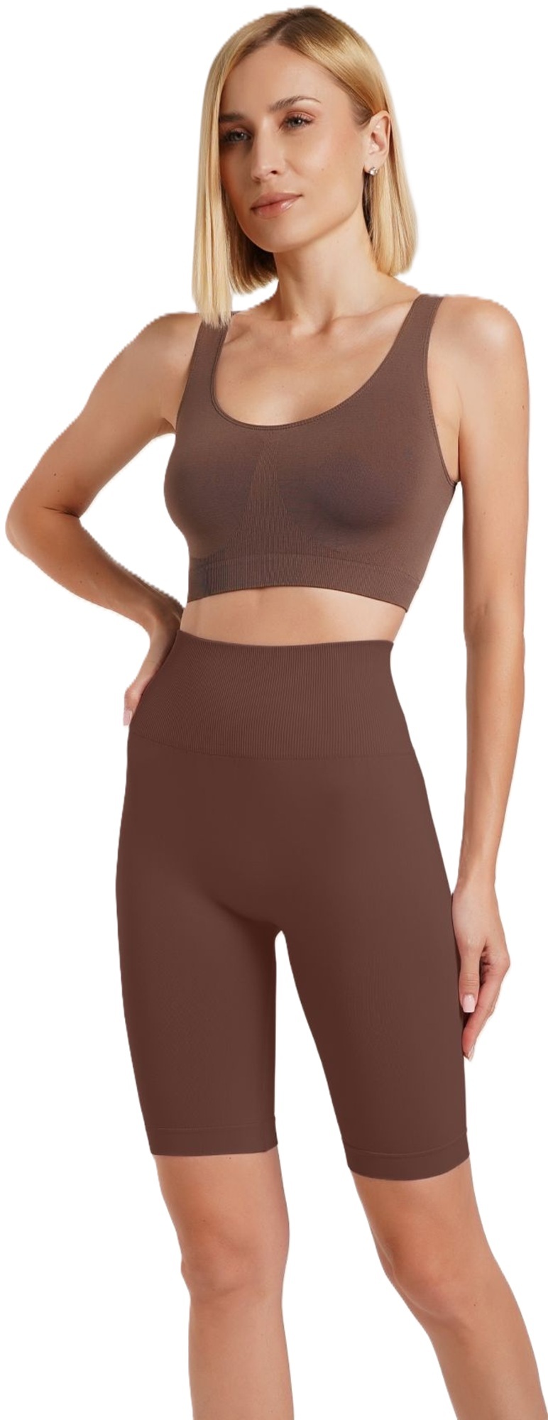 Велосипедки бесшовные Giulia 7142 Tracks Shape L/XL коричневые фото 5