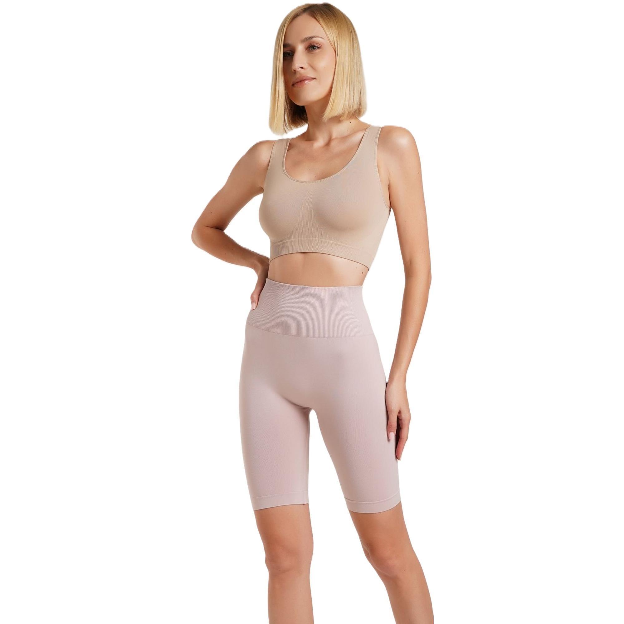 Велосипедки бесшовные Giulia 7142 Tracks Shape S/M розовые фото 4