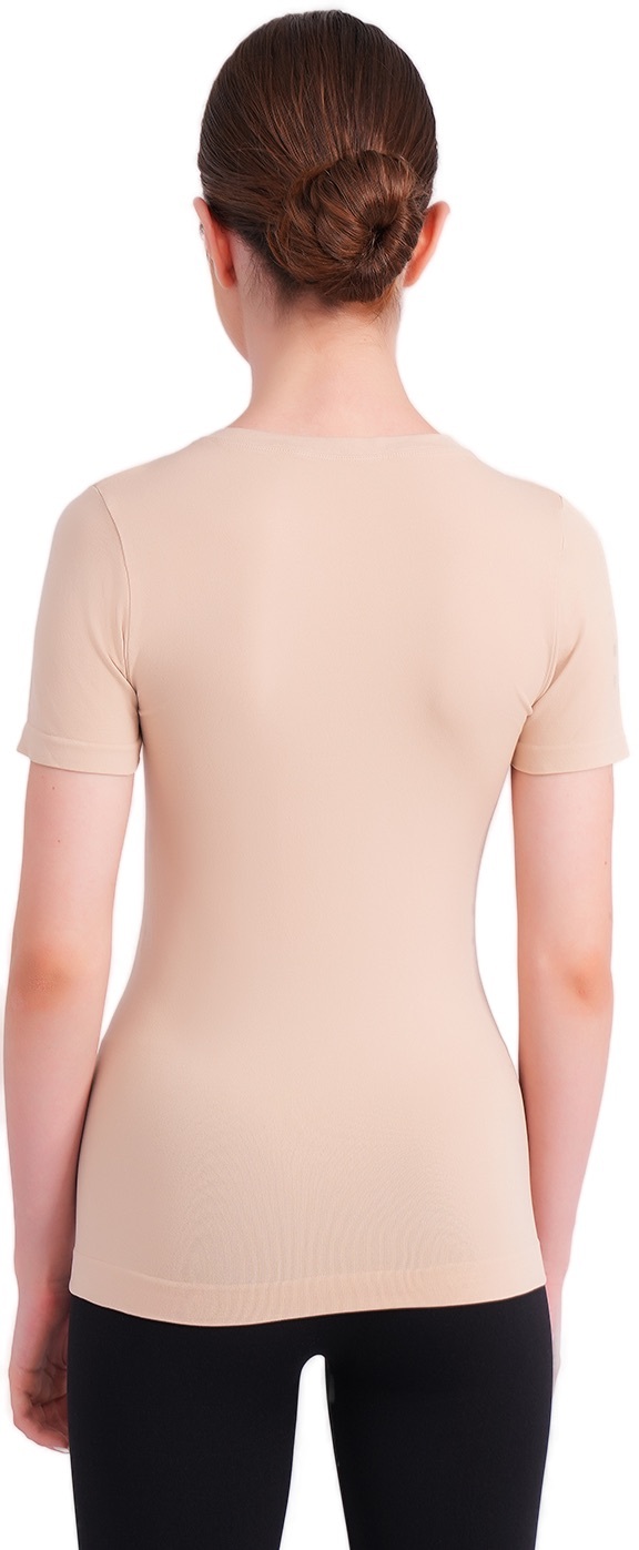 Футболка бесшовная Giulia 7555 T-Shirt S/M бежевая фото 2