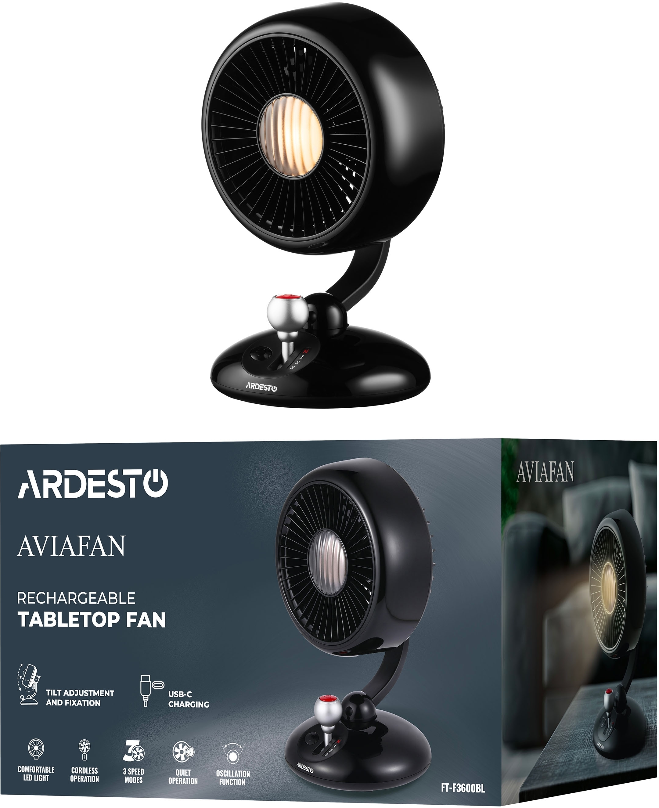 Вентилятор ARDESTO AviaFan FT-F3600BL фото 