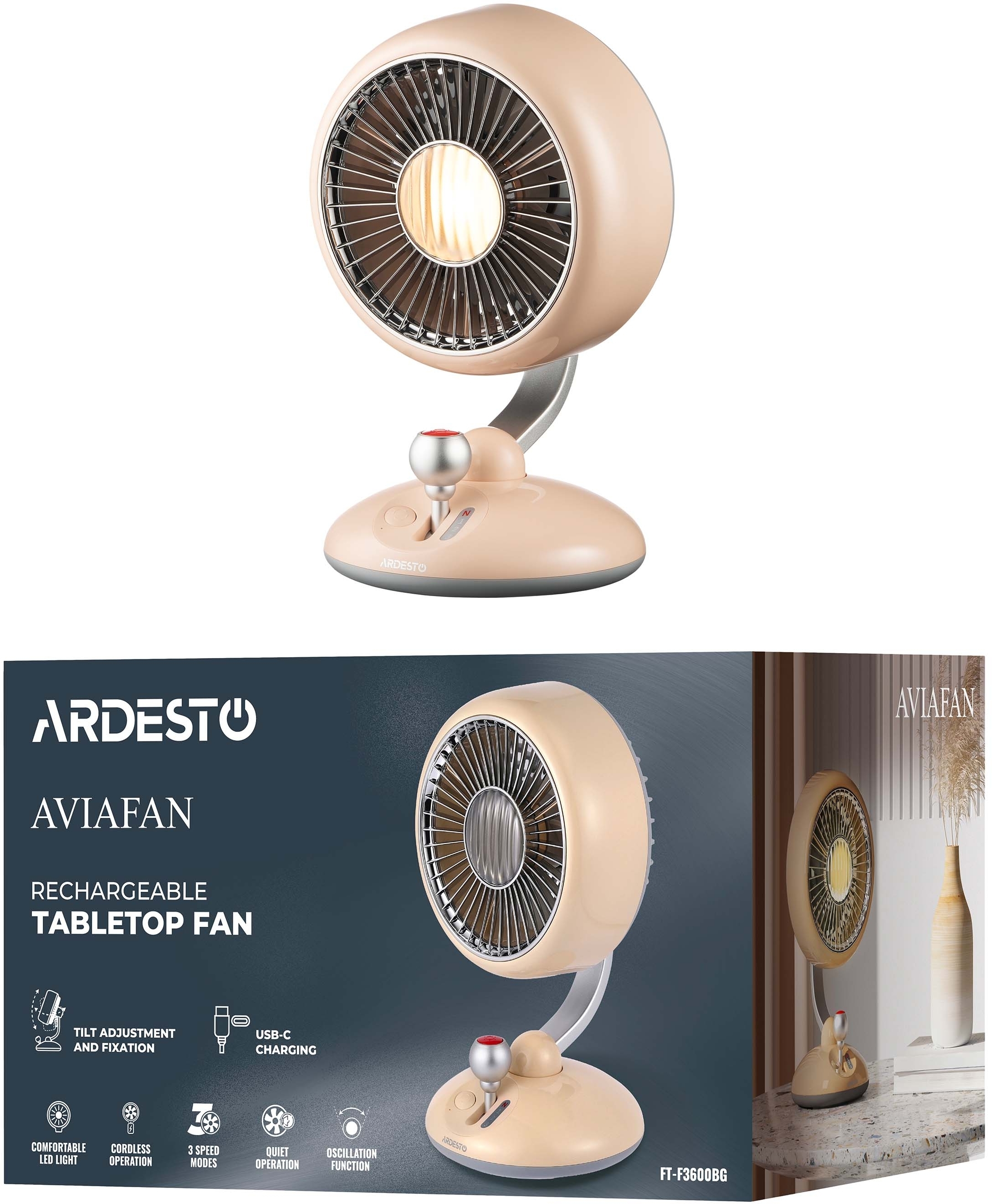 Вентилятор ARDESTO AviaFan FT-F3600BG фото 