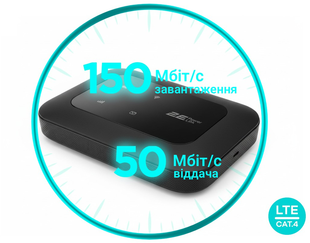 Мобильный 4G Wi-Fi роутер 2E PowerLink (MiFi-2 2025) Black (794300866717) фото 8