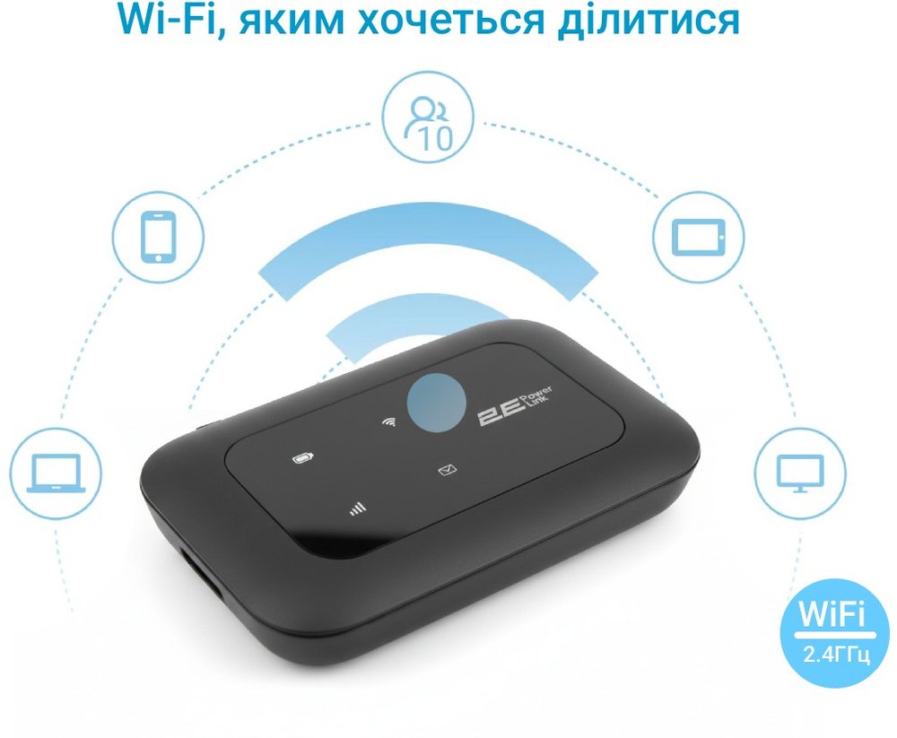 Мобильный 4G Wi-Fi роутер 2E PowerLink (MiFi-2 2025) Black (794300866717) фото 7