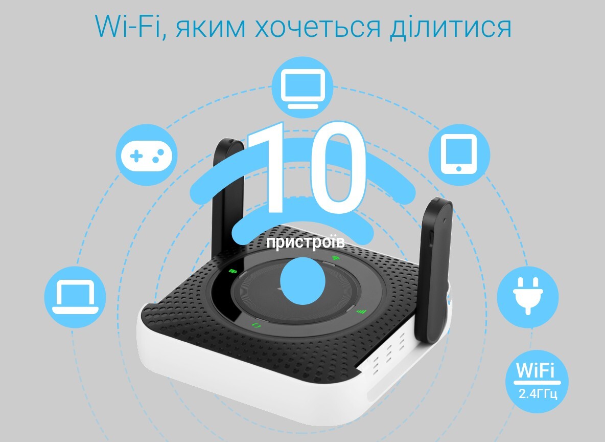 Мобильный 4G Wi-Fi роутер 2E PowerLink (MiFi-5 2025) Black (794300866700) фото 