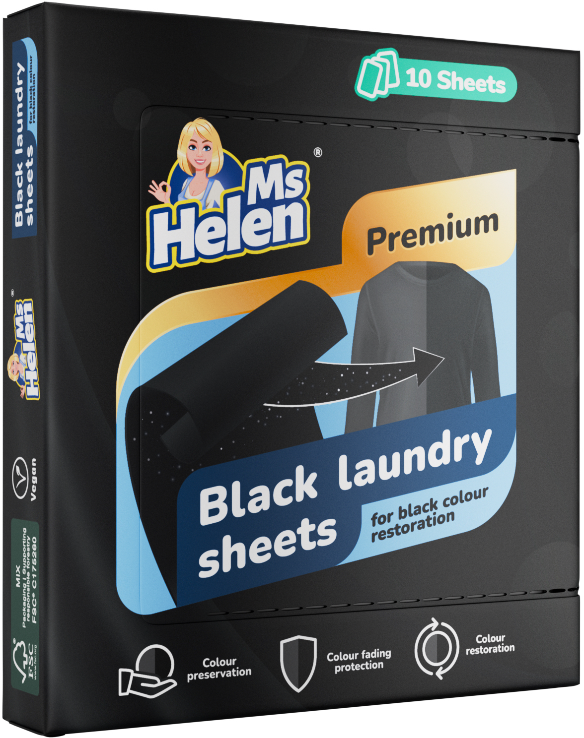 Серветка Ms Helen для оновлення чорного кольору 10штфото2