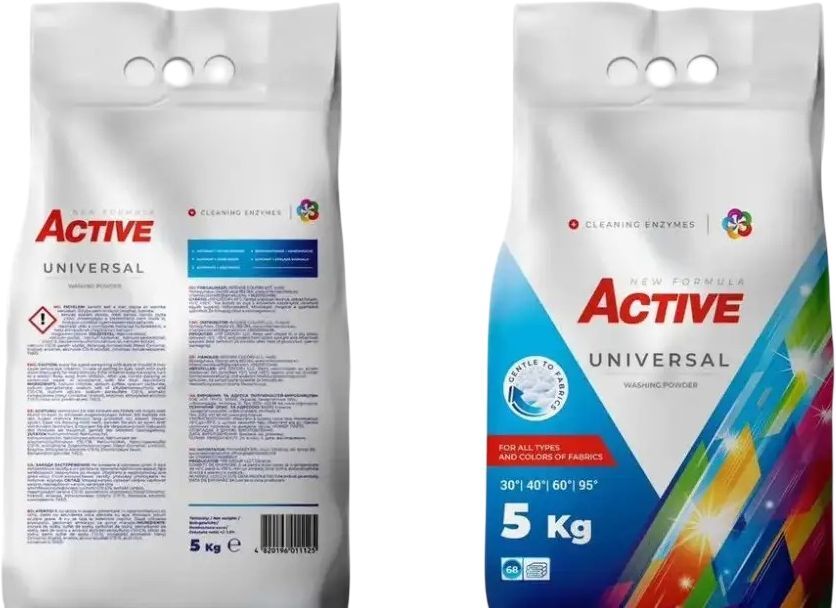 Порошок для прання Active Universal з ароматом свіжості (пакет) 5кгфото