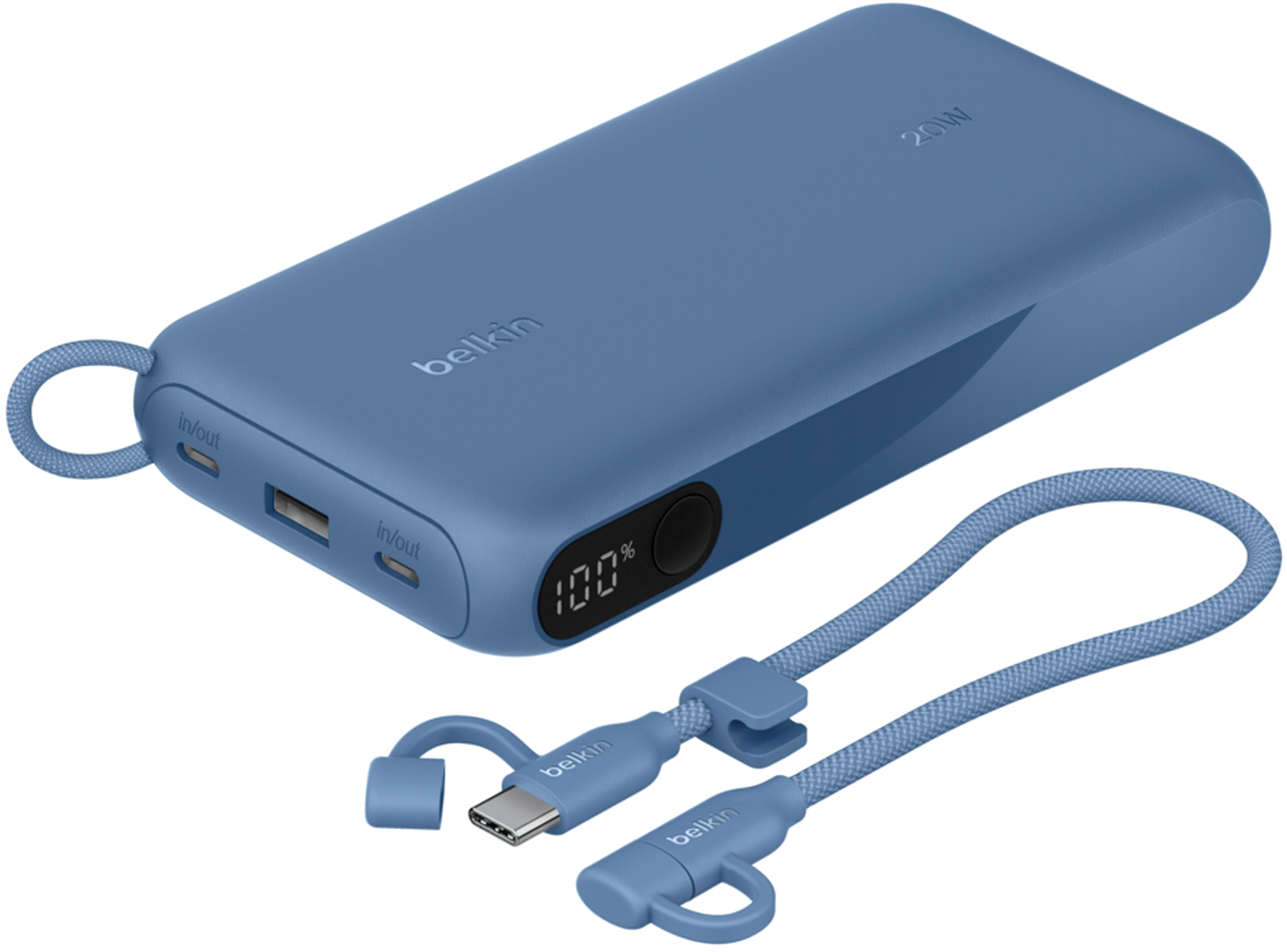 Портативный аккумулятор Belkin 20000mAh, 20W PD USB-C Blue (BPB028HQBL) фото 6