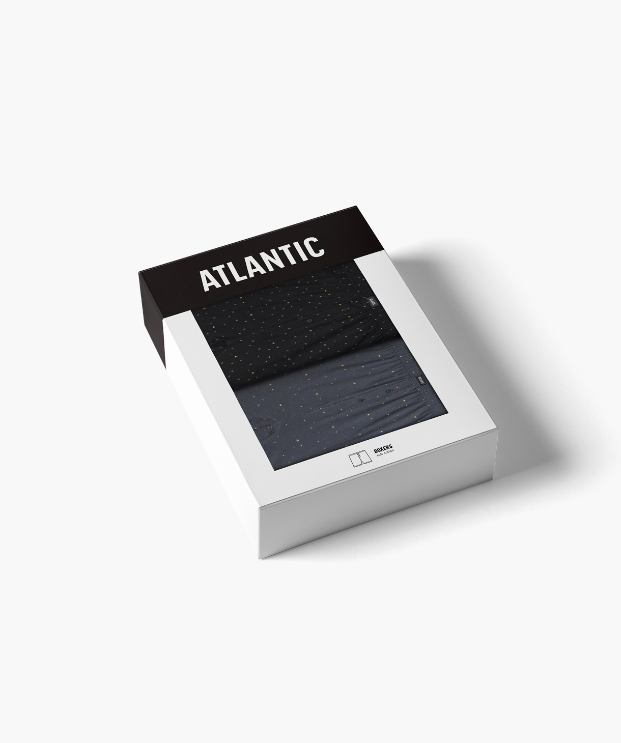 Набор боксеров мужских Atlantic 2MBX-067 2шт. S черные/графитовые фото 