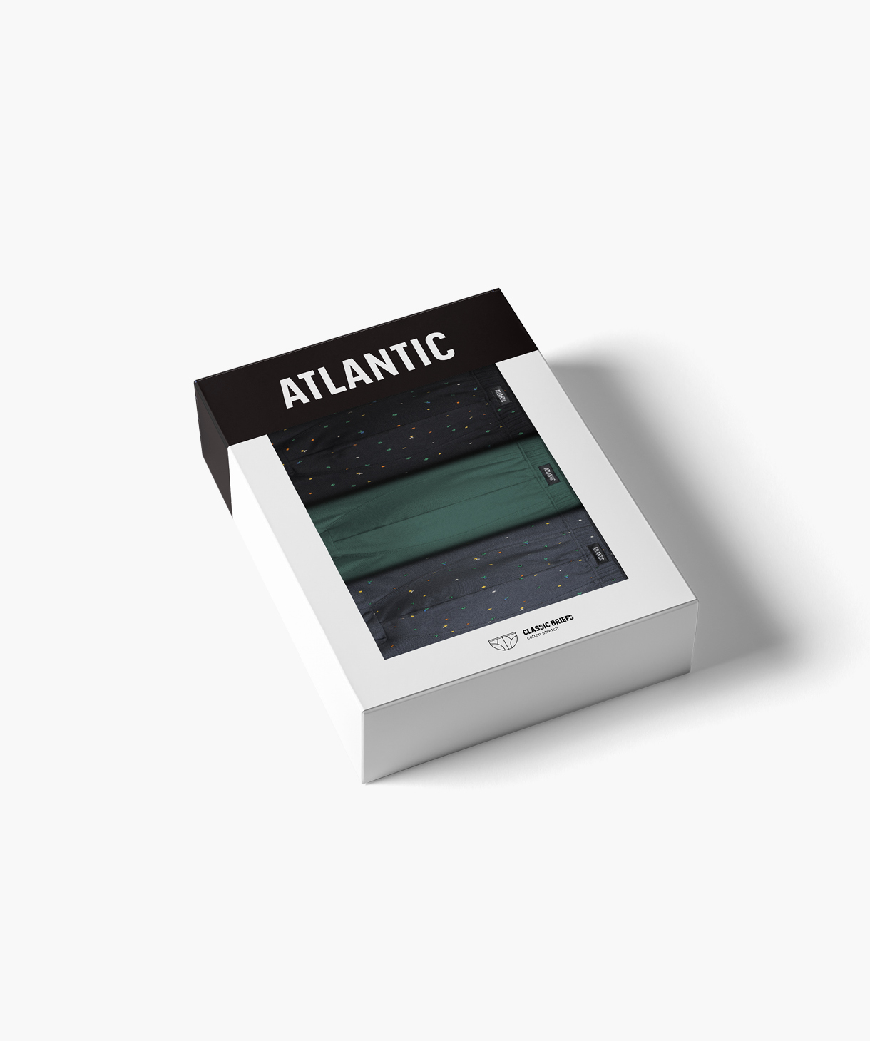 Набор мужских трусов Atlantic 3MP-186 3шт. S черные/зеленые/графитовые фото 