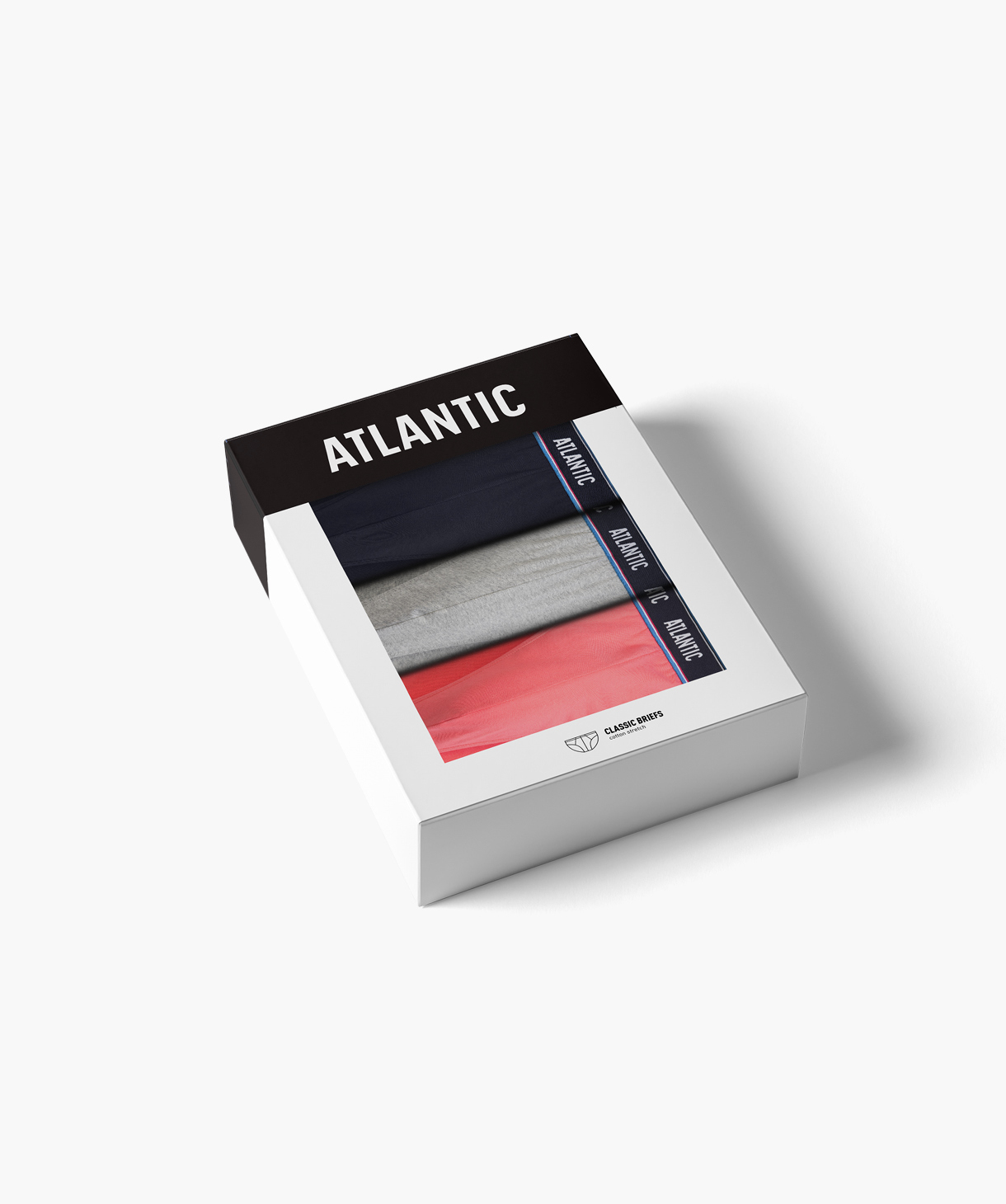 Набор мужских трусов Atlantic 3MP-200 3шт. 2XL синие/коралловые/серые фото 