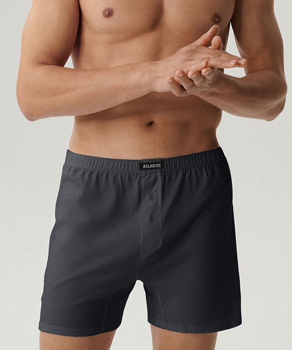 Набір боксерів чоловічих Atlantic 2BMB-003 2шт. XL графітовіфото