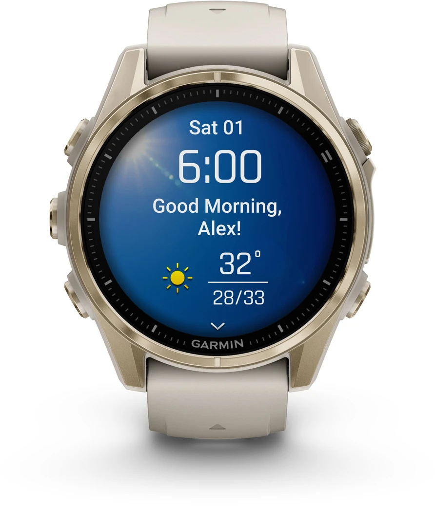 Смарт-годинник Garmin Fenix 8 43mm AMOLED Saph SftGldSS/FgGry FogGry/DkSndbnd (010-02903-11)фото