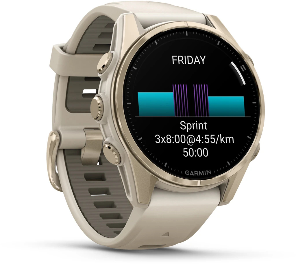 Смарт-годинник Garmin Fenix 8 43mm AMOLED Saph SftGldSS/FgGry FogGry/DkSndbnd (010-02903-11)фото