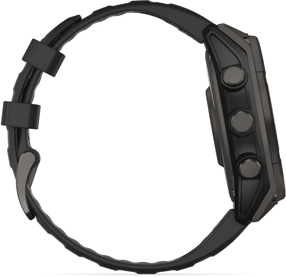 Смарт-годинник Garmin Fenix 8 47mmSaph SolarCrbnGry Ti/BlkBlk/PblGryBnd (010-02906-11)фото