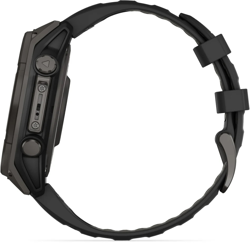 Смарт-годинник Garmin Fenix 8 47mmSaph SolarCrbnGry Ti/BlkBlk/PblGryBnd (010-02906-11)фото
