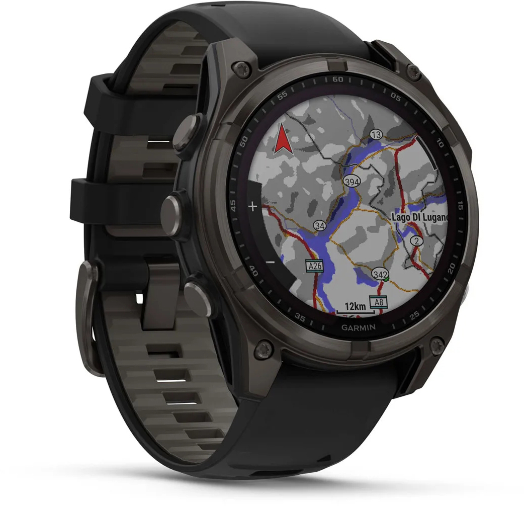 Смарт-годинник Garmin Fenix 8 47mmSaph SolarCrbnGry Ti/BlkBlk/PblGryBnd (010-02906-11)фото