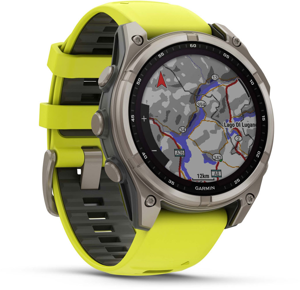 Смарт-часы Garmin Fenix 8 47mmSaph Solar BareTi/GraphiteAmpYe/GrphBnd (010-02906-21) фото 3