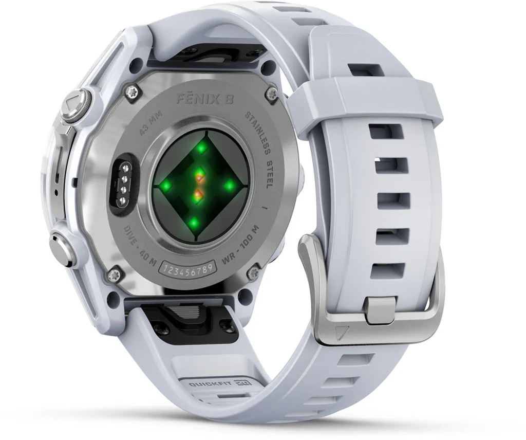 Смарт-годинник Garmin Fenix 8 43mm AMOLED Glass BareSS/Whitestone WhitestoneBnd (010-02903-00)фото