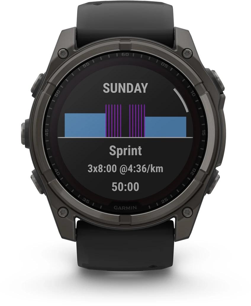 Смарт-часы Garmin Fenix 8 51mm Saph Solar CrbnGry Ti/Blk Blk/PblGryBnd (010-02907-11) фото 