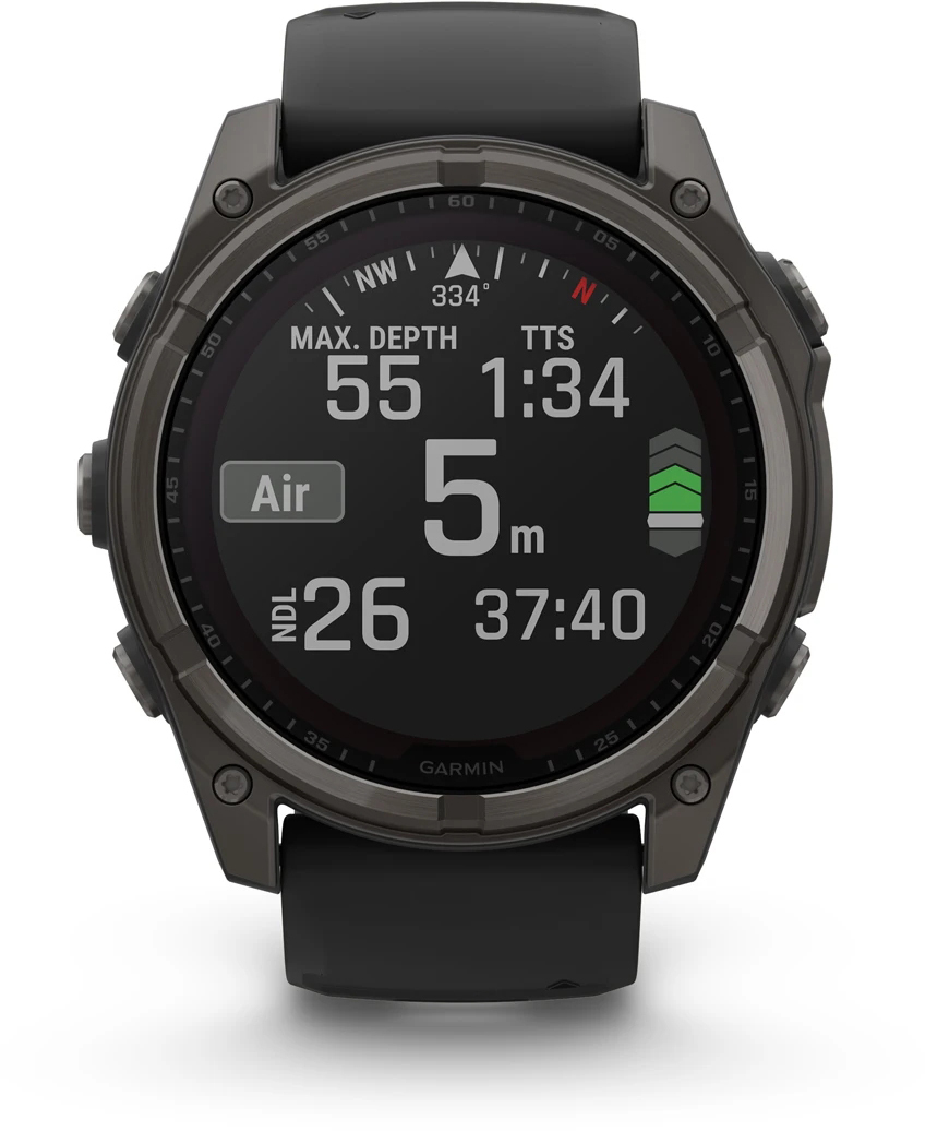 Смарт-часы Garmin Fenix 8 51mm Saph Solar CrbnGry Ti/Blk Blk/PblGryBnd (010-02907-11) фото 