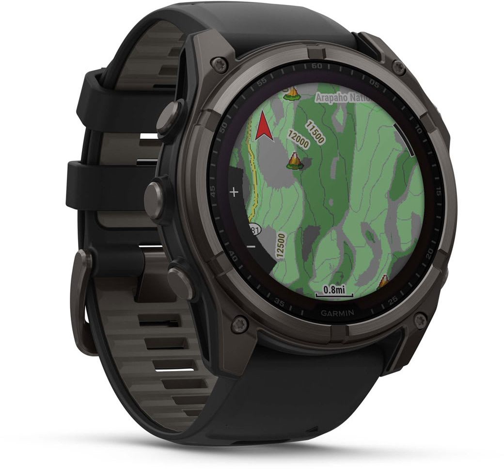 Смарт-часы Garmin Fenix 8 51mm Saph Solar CrbnGry Ti/Blk Blk/PblGryBnd (010-02907-11) фото 