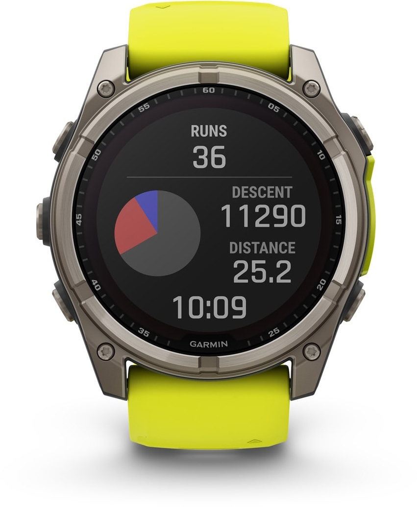 Смарт-годинник Garmin Fenix 8 51mm Saph Solar BareTi/Graphite AmpYe/GrphBnd (010-02907-21)фото