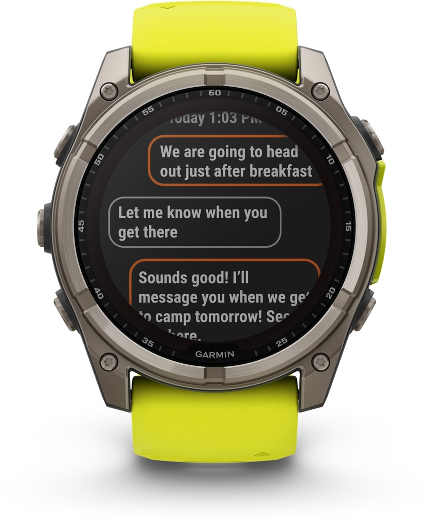 Смарт-годинник Garmin Fenix 8 51mm Saph Solar BareTi/Graphite AmpYe/GrphBnd (010-02907-21)фото