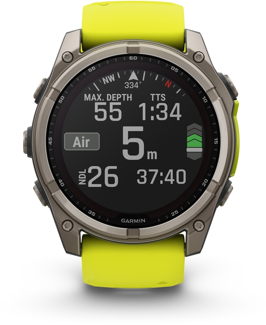 Смарт-годинник Garmin Fenix 8 51mm Saph Solar BareTi/Graphite AmpYe/GrphBnd (010-02907-21)фото