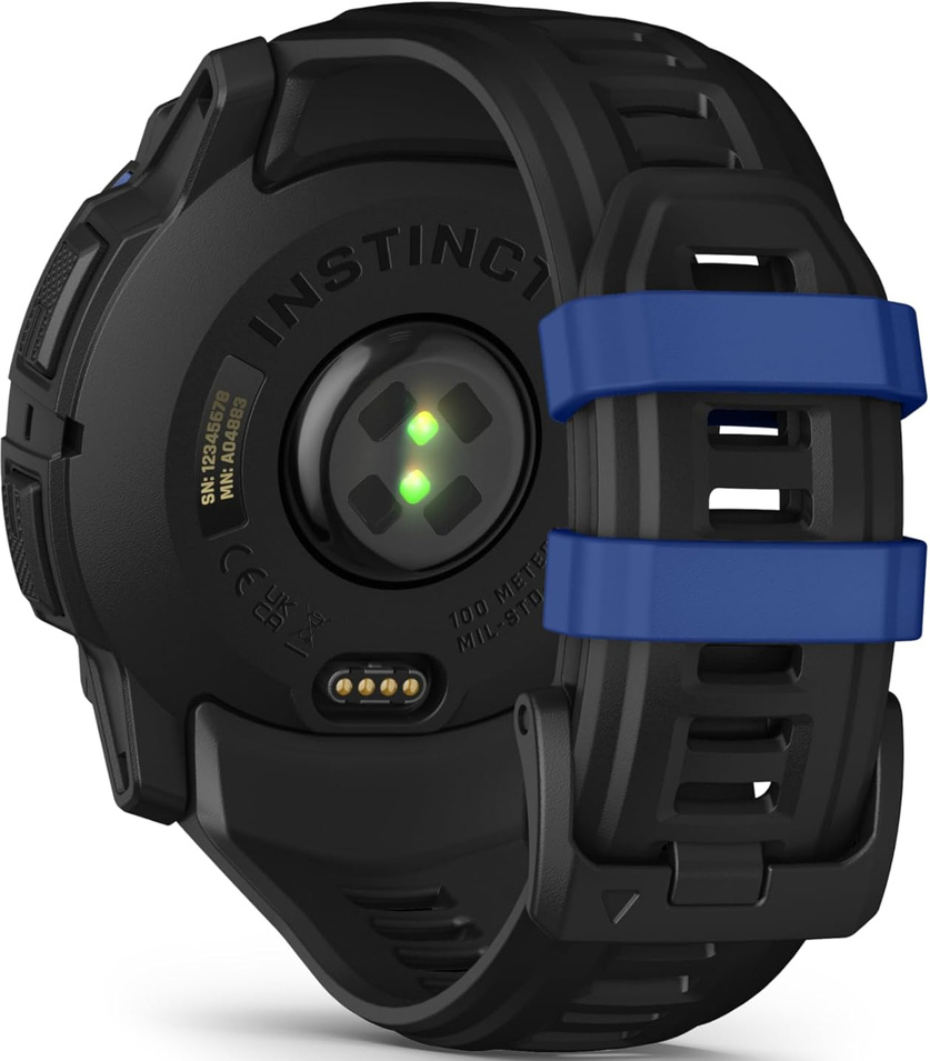 Смарт-годинник Garmin Instinct 3 50mm AMOLED Black with Bolt Blue Accents (010-03020-03)фото