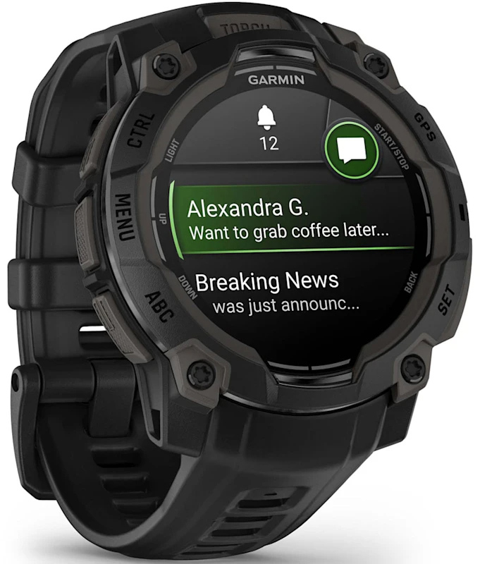 Смарт-часы Garmin Instinct 3 45mm AMOLED Black Bezel with Black Band (010-02936-00) фото 
