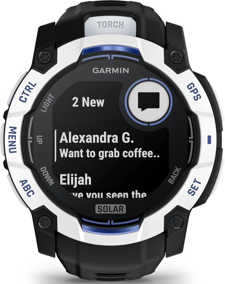 Смарт-годинник Garmin Instinct 3 50mm Solar Whitestone with Black Band (010-02935-03)фото