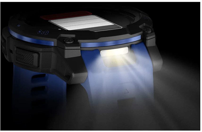 Смарт-годинник Garmin Instinct 3 45mm AMOLED Black with Bolt Blue Band (010-02936-03)фото